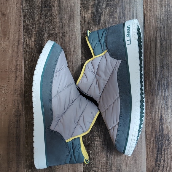 L.L. Bean Mountain Classic Quilted Ankle Booties Size 11.0 In Evergreen & Gray - Picture 7 of 14